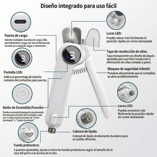 Cortador y limador de uñas para animales Felino - Versión Mejorada