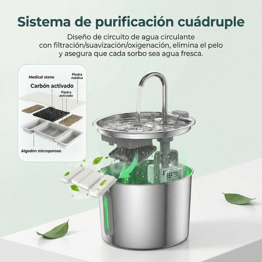 Dispensador de agua para gatos