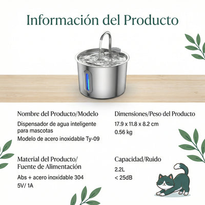 Dispensador de agua para gatos